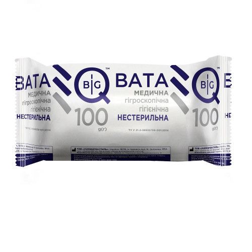 Вата медицинская гигиеническая нестерильная BigQ рулон, 100 г