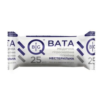 Вата медицинская гигиеническая нестерильная BigQ рулон, 25 г