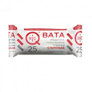 Вата медична гігієнічна стерильна BigQ рулон, 25 г