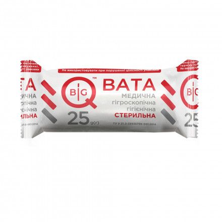 Вата медична гігієнічна стерильна BigQ рулон, 25 г