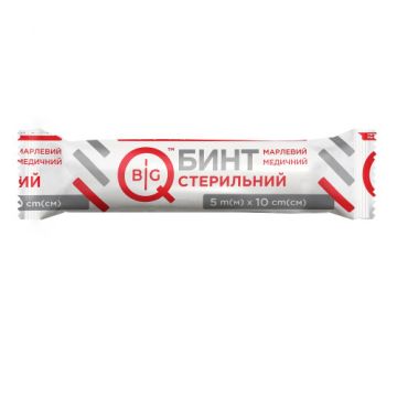 Бинт марлевий медичний стерильний BigQ 5 м х 10 см, тип 17