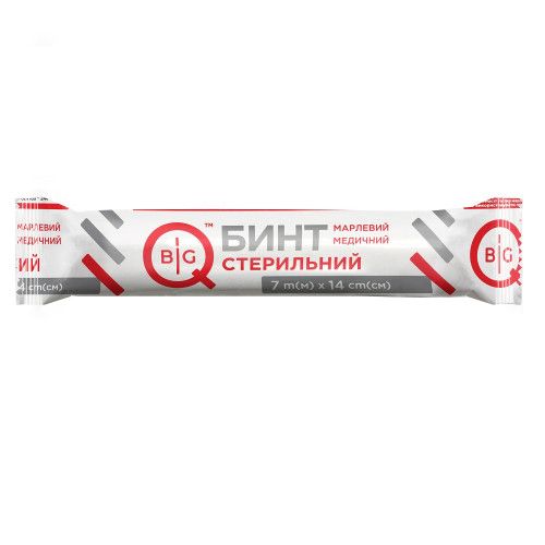 Бинт марлевий медичний стерильний BigQ 7 м х 14 см, тип 17