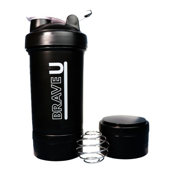 Shaker with containers 3 in 1 Black - 600 мл.