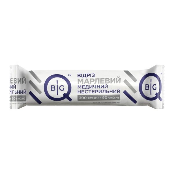 Відріз марлевий медичний нестерильний BigQ 300 см х 90 см, ролик, тип 17, 44133