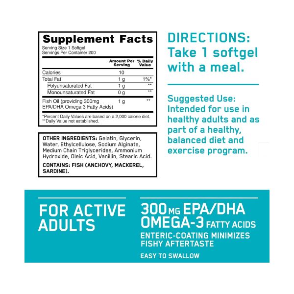 Enteric Coated Fish Oil - 100 м’яких капсул