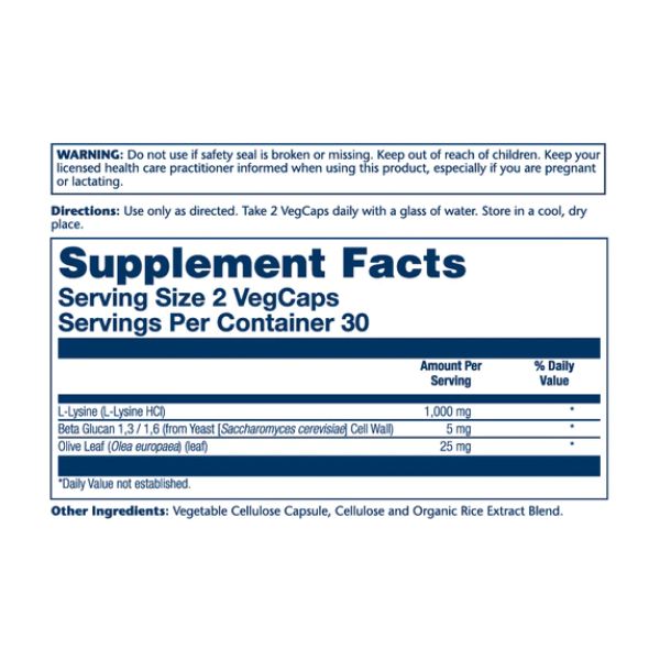 L-Lysine with Beta Glucan 1000mg - 60 капсул