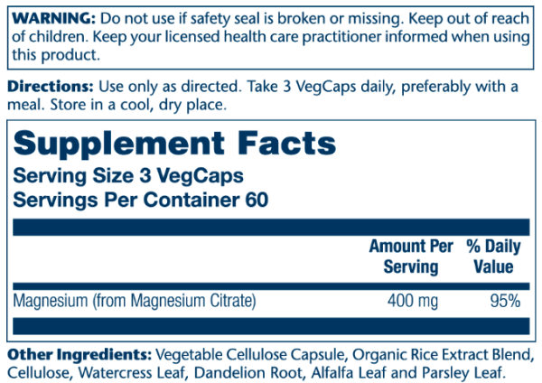 Magnesium Citrate 400mg - 180 капсул