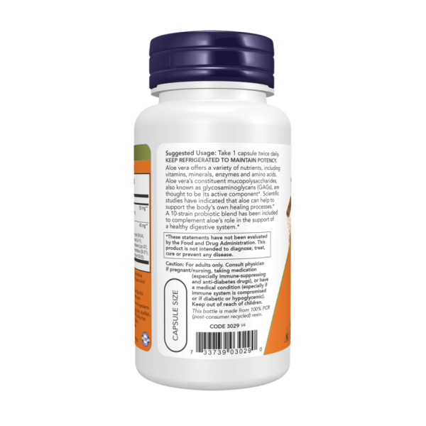 Алое з пробіотиками / Aloe and Probiotics 10 000 NOW