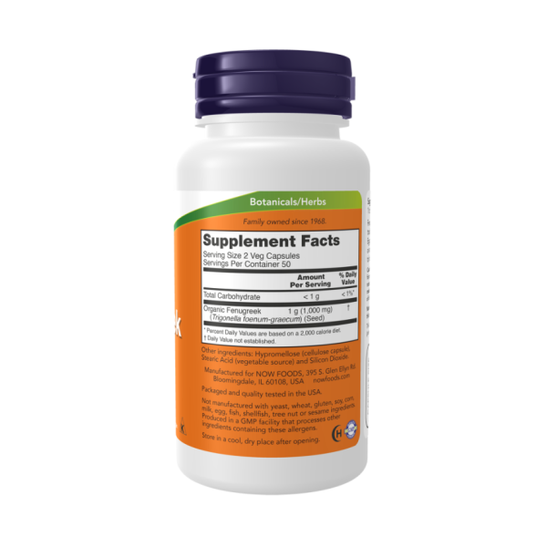 Пажитник у капсулах / Fenugreek 500 г №100 NOW