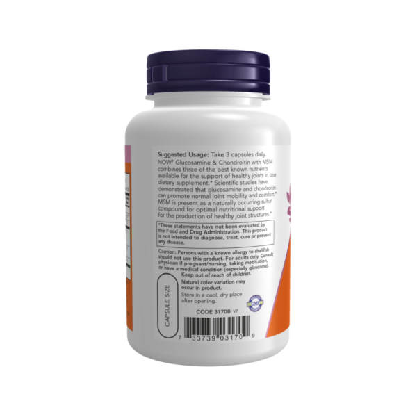 Глюкозамін та хондроітин с МСМ / Glucosamine and Chondroitin with MSM NOW