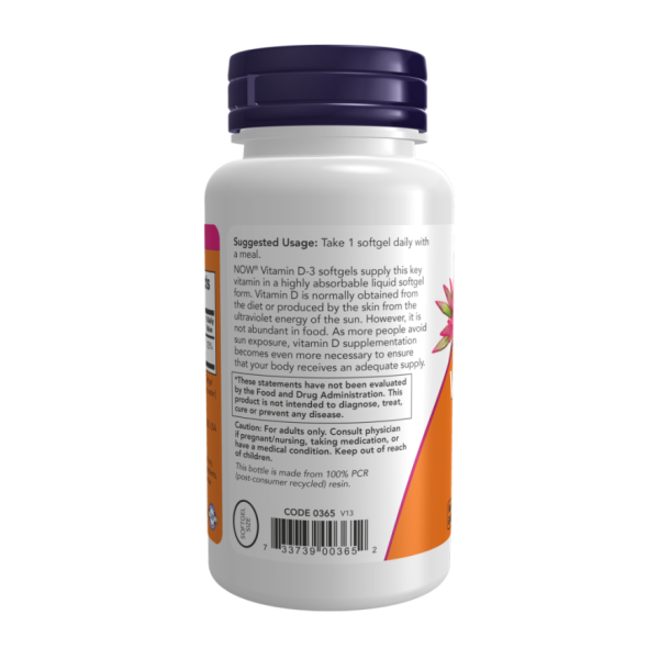 Високоактивний вітамін D-3 1000 МО / Vitamin D-3 1000 IU 25 мкг NOW