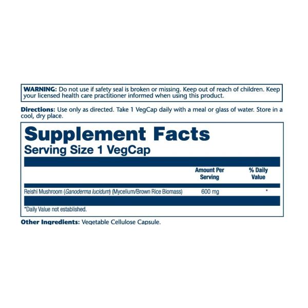 Reishi Mushroom 600mg - 100 вег. капсул