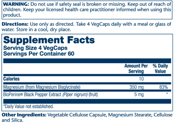 Magnesium Glycinate 350mg - 240 капсул