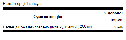 SeMSC Selenium 200mcg - 120 капсул