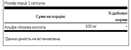 Alpha Lipoic Acid 100 mg - 120 капсул