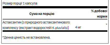 Astaxanthin 4mg - 60 капсул