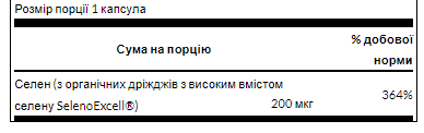 Selenoexcell Selenium 200mcg - 60 капсул