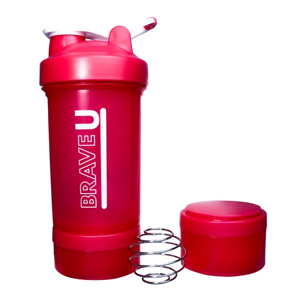 Shaker with containers 3 в 1 Pink - 600 мл