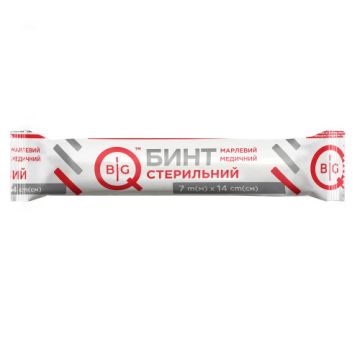 Бинт марлевий медичний стерильний BigQ 7 м х 14 см, тип 17