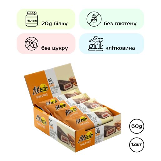FitWin Caramel Peanuts - 12х60 гр