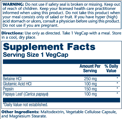 Betaine HCl 250mg - 180 капсул