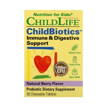 ChildBiotics Immune + Digestive Support Natural Berry - 30 жевательных конфет