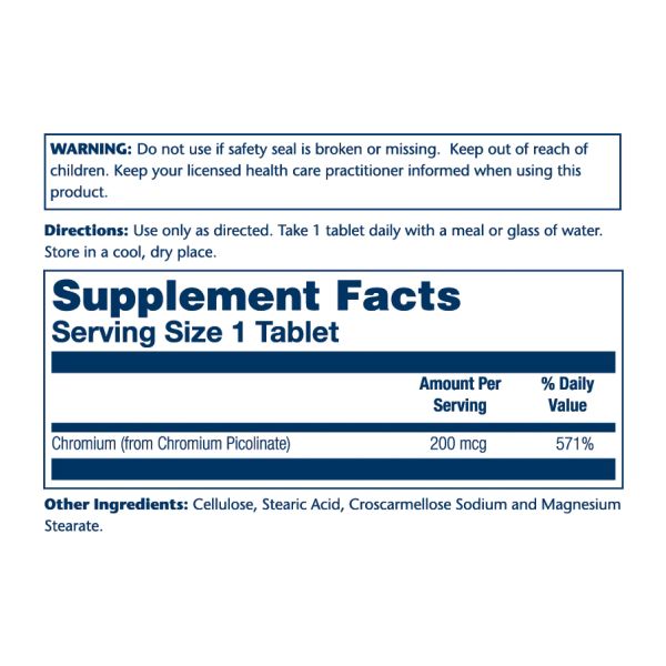 Chromium Picolinate 200mcg - 50 таблеток