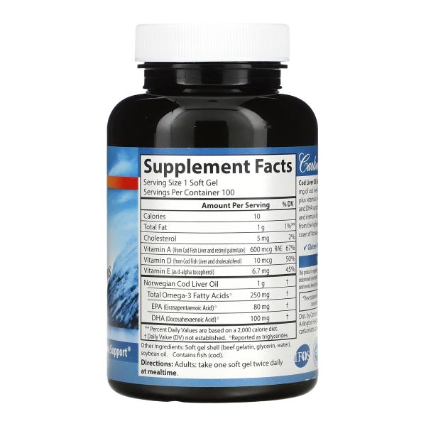 Cod Liver Oil Super 1000mg - 100 мягких капсул