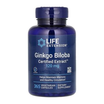 Ginkgo Biloba Certified Extract™ 120 мг. - 365 вег. капсул