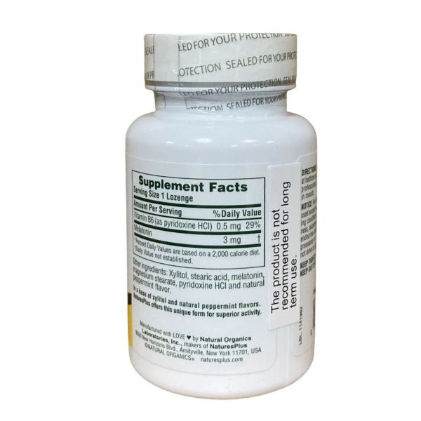 Melatonin Sublingual 3mg with B6 - 60 tabs