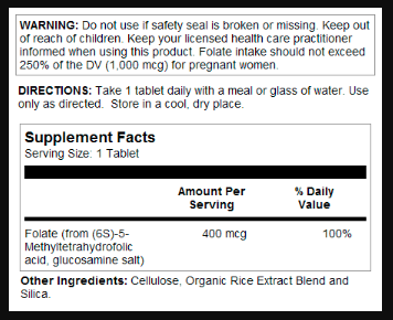 Methyl Folate 400mcg - 90 таблеток