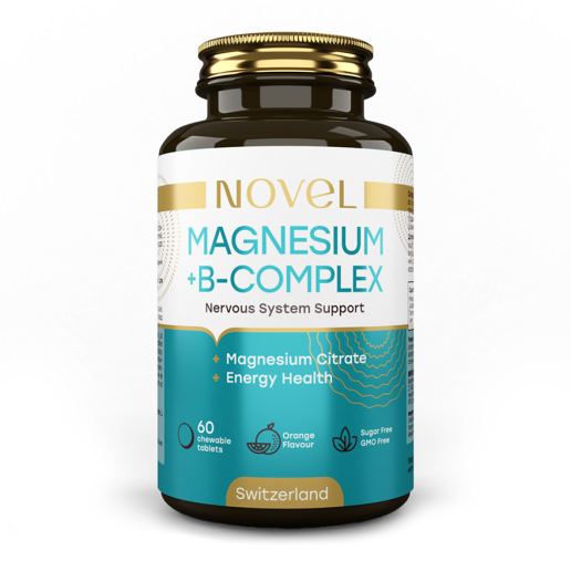 Жувальні вітаміни Магній + В-комплекс / Magnesium+B Complex №60 NOVEL