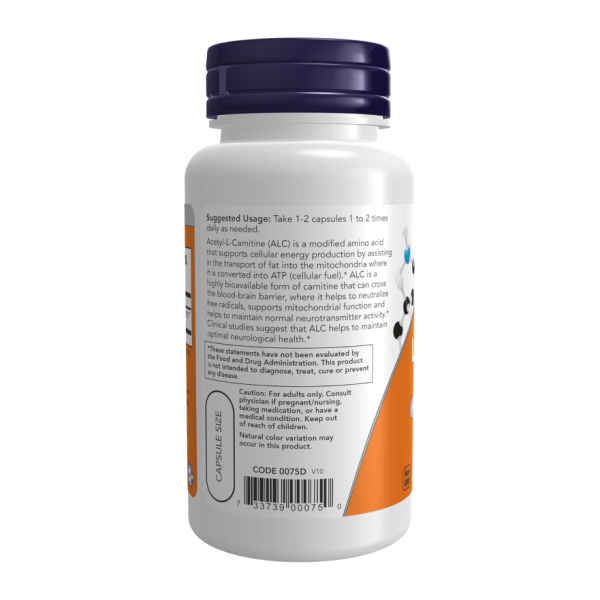Ацетил L-карнитин / Acetyl L-carnitin 500 мг №50 NOW