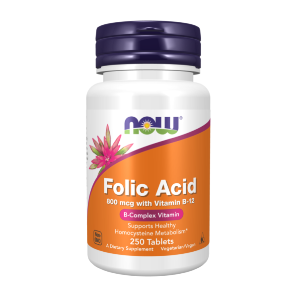 Фолиевая кислота / Folic Acid 800 мкг NOW