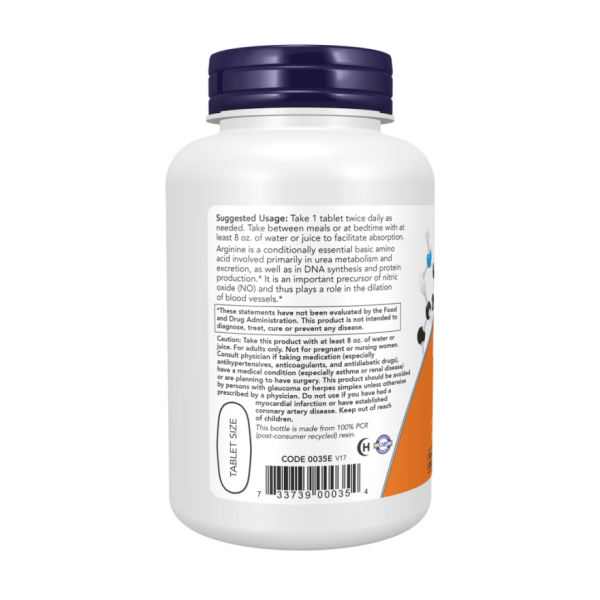 L-аргинин двойная концентрация / L-arginine Х2 1000 мг NOW