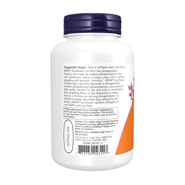 Лецитин соняшника / Sunflower Lecithin 1200 мг №30 NOW