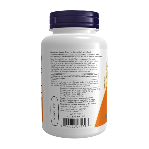 Комплекс Супер Омега 3-6-9 / Super Omega 3-6-9 1200 мг NOW