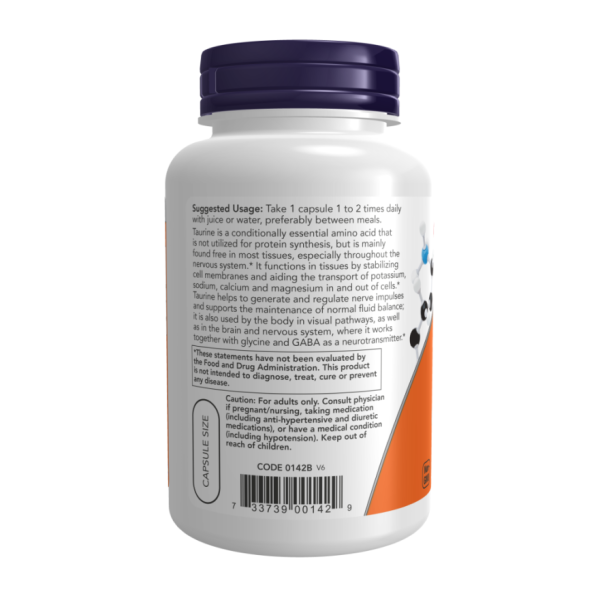 Таурін / Taurine 1000 мг №100 NOW