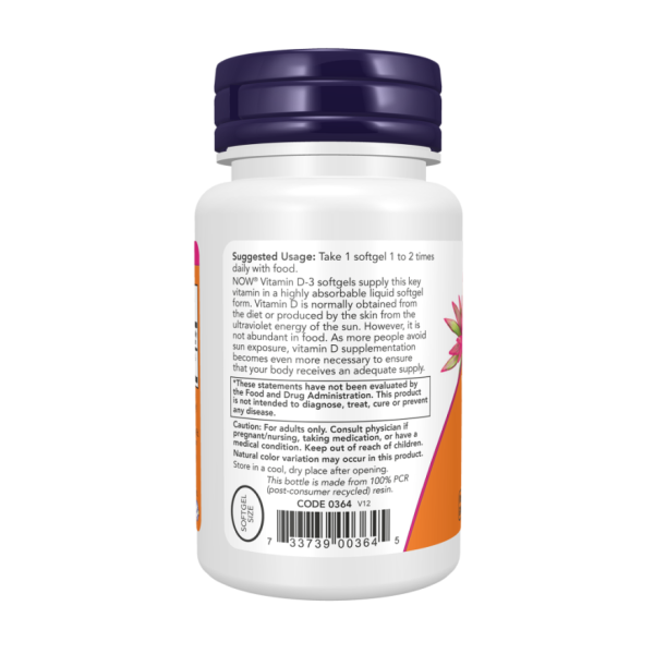 Вітамін D3 / Vitamin D-3 400 МО NOW