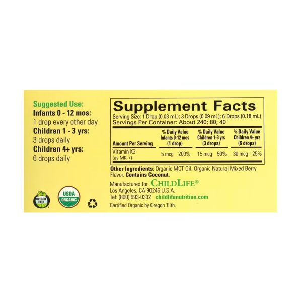 Organic Vitamin K2 Liquid Natural Berry - 7,5 мл