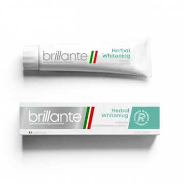 Зубна паста Brillante Herbal Whitening відбілююча анибактеріальна, 75 мл