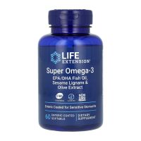 Super Omega-3 EPA/DHA Fish Oil Sesame Lignans & Olive Extract - 60 мягких капсул