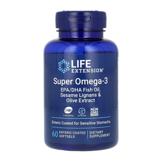 Super Omega-3 EPA/DHA Fish Oil Sesame Lignans & Olive Extract - 60 м’яких капсул