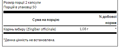 Ginger Root 540mg - 100 капсул