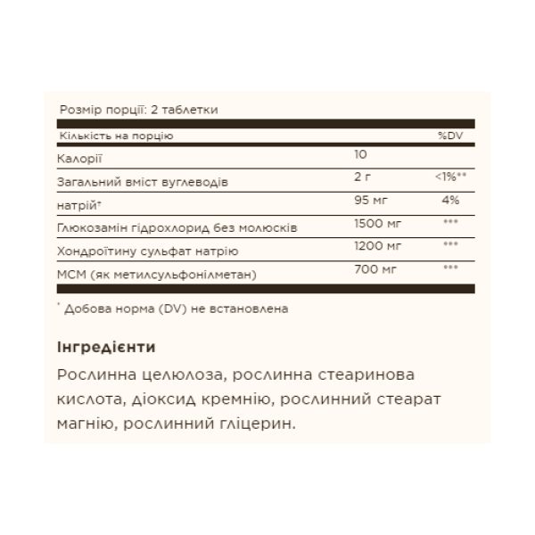 Triple Strength Glucosamine Chondroitin MSM - 120 таблеток