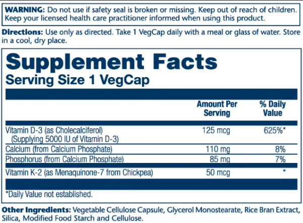 Vitamin D-3 & K-2 - 120 капсул