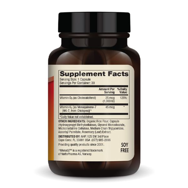Vitamins D3 & K2 Low Dose - 30 капсул